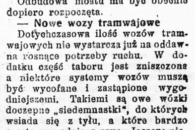 To zdjęcie przedstawia tekst w języku polskim, który został umieszczony w pionowym formacie i zawiera dużą ilość małego druku. Tekst jest wyraźny i można go przeczytać, a linie tekstu są równoległe do krawędzi obrazu. Strona zawiera starsze liternictwo typowe dla dokumentów z początku XX wieku.